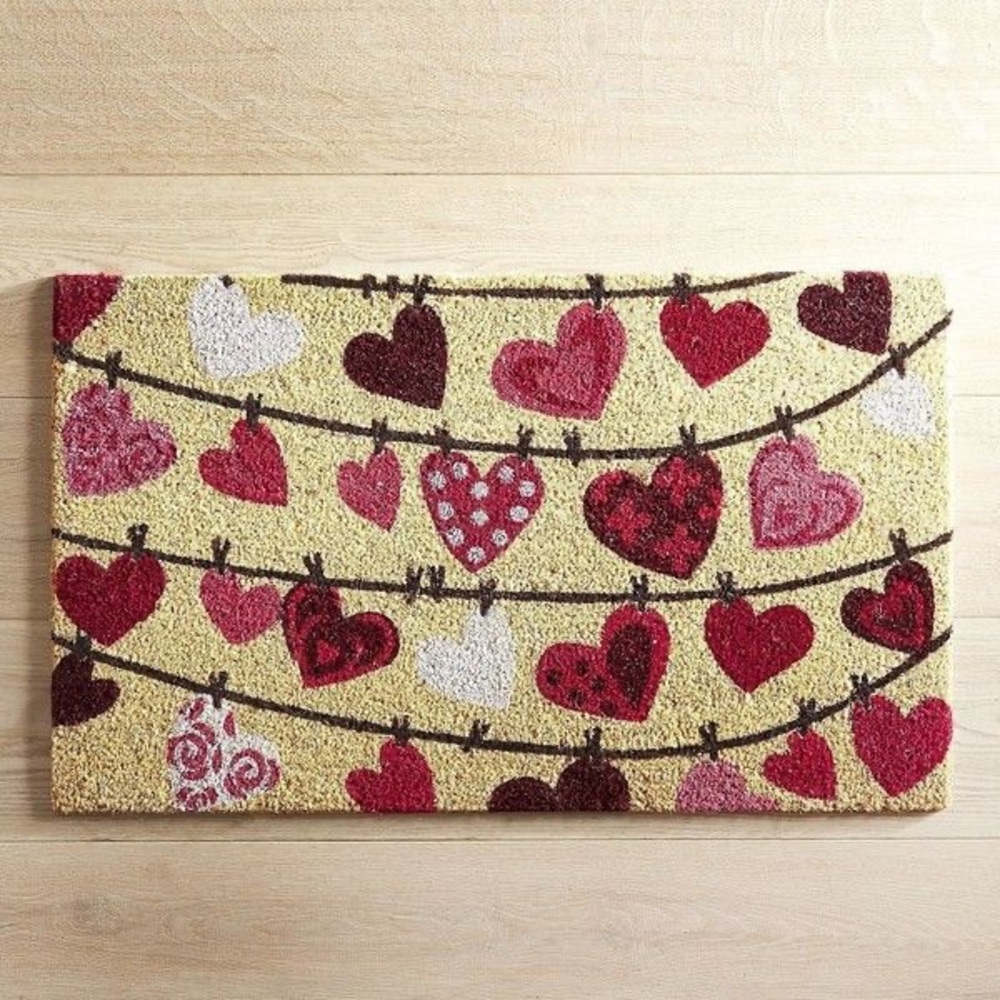 Pier 1 Valentines Day Glitter Hearts Doormat